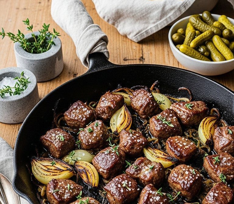 Skillet Kavurma: Caramelized Lamb with Onions and Thyme