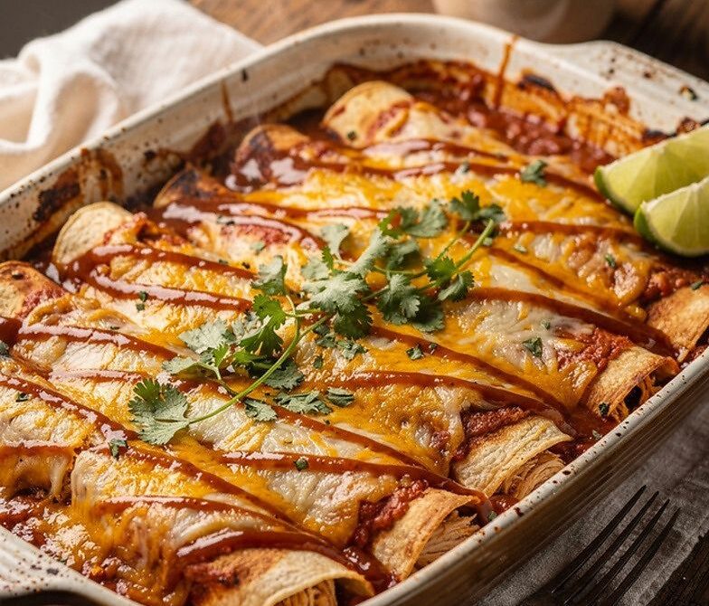 Smoked BBQ Chicken Enchiladas With Smoky Tomato-Chile Sauce