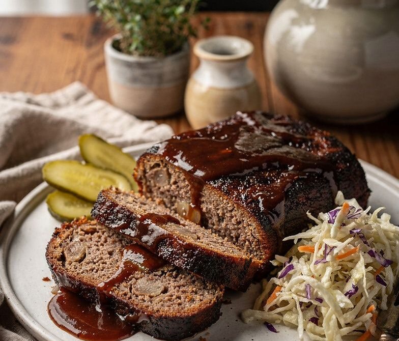 Smoked BBQ Glazed Beef and Pork Meatloaf