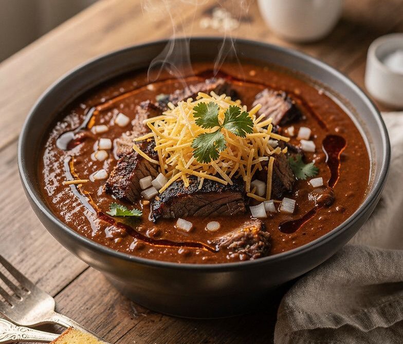 Smoked Brisket Chili With Smoked Chiles And Spices