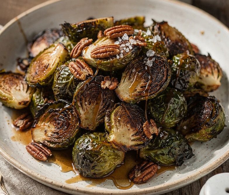 Smoked Brussels Sprouts With Maple Vinegar Glaze