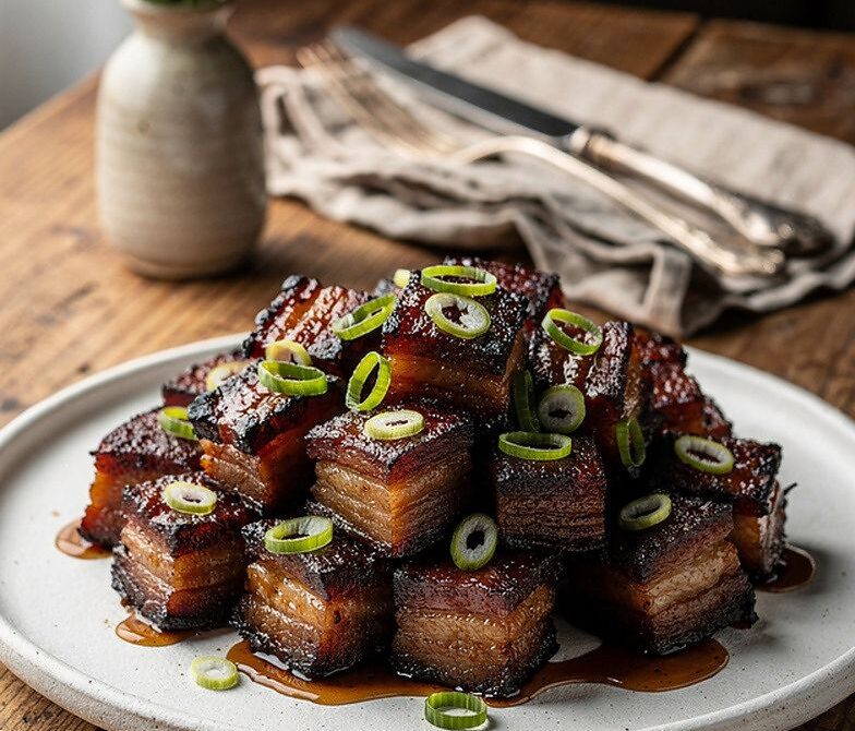Smoked Pork Belly BBQ Candy Bites with Honey Butter BBQ Glaze