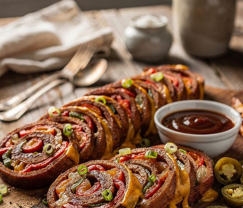 Smoked Sausage Fattie Roll With Peppers and Cheese