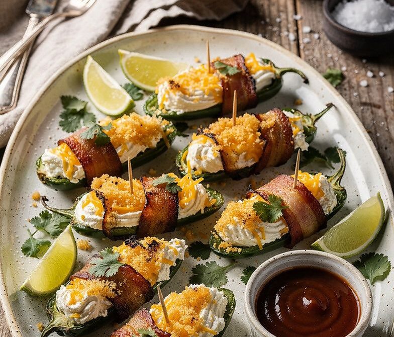 Smoked Stuffed Jalapeño Poppers With Cream Cheese and Cheddar