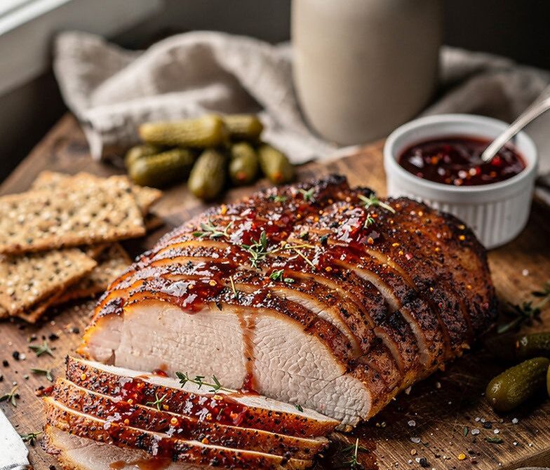 Smoked Turkey Breast with Herb Butter and Pepper Jelly Glaze