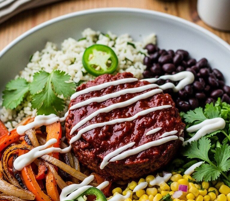 Smoky Chipotle Beef Burrito Bowls With Lime Crema