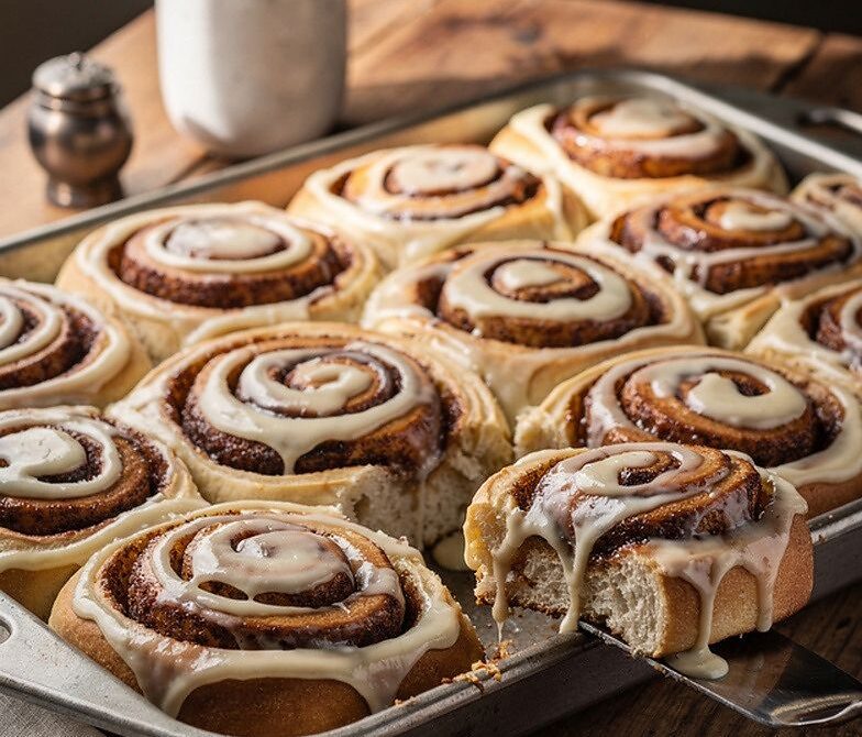 Soft Cinnamon Rolls with Brown Sugar Swirl and Cream Cheese Icing