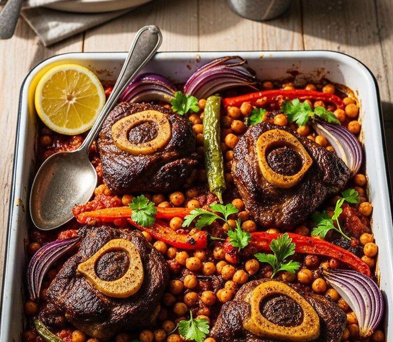 Spiced Anatolian Lamb and Chickpea Tray Bake