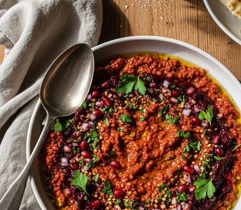 Spicy Turkish Acili Ezme Tomato Spoon Salad