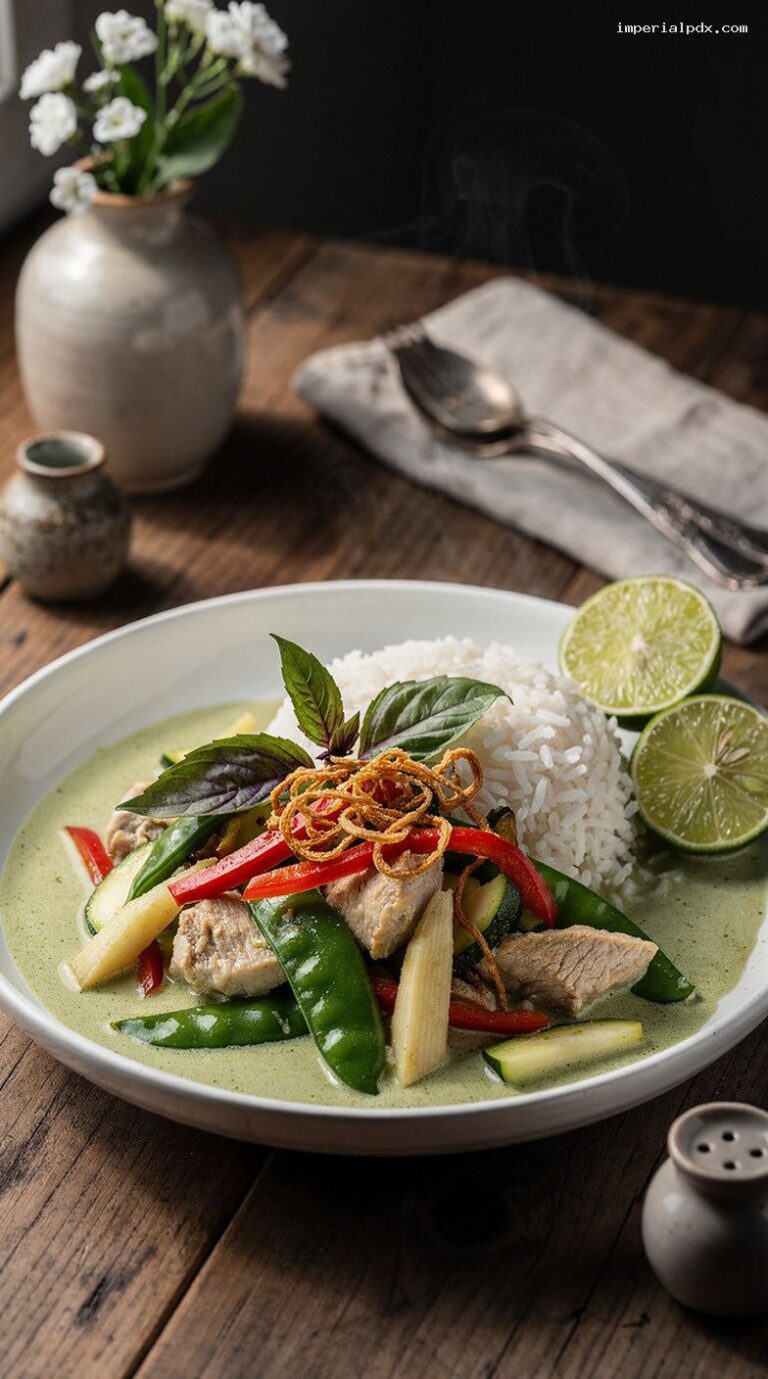 Thai Green Curry Chicken with Jasmine Rice and Crispy Shallots ...