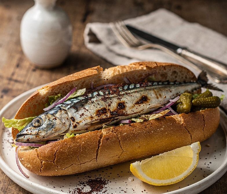 Turkish Balık Ekmek: Grilled Mackerel Sandwich with Lemon and Onions
