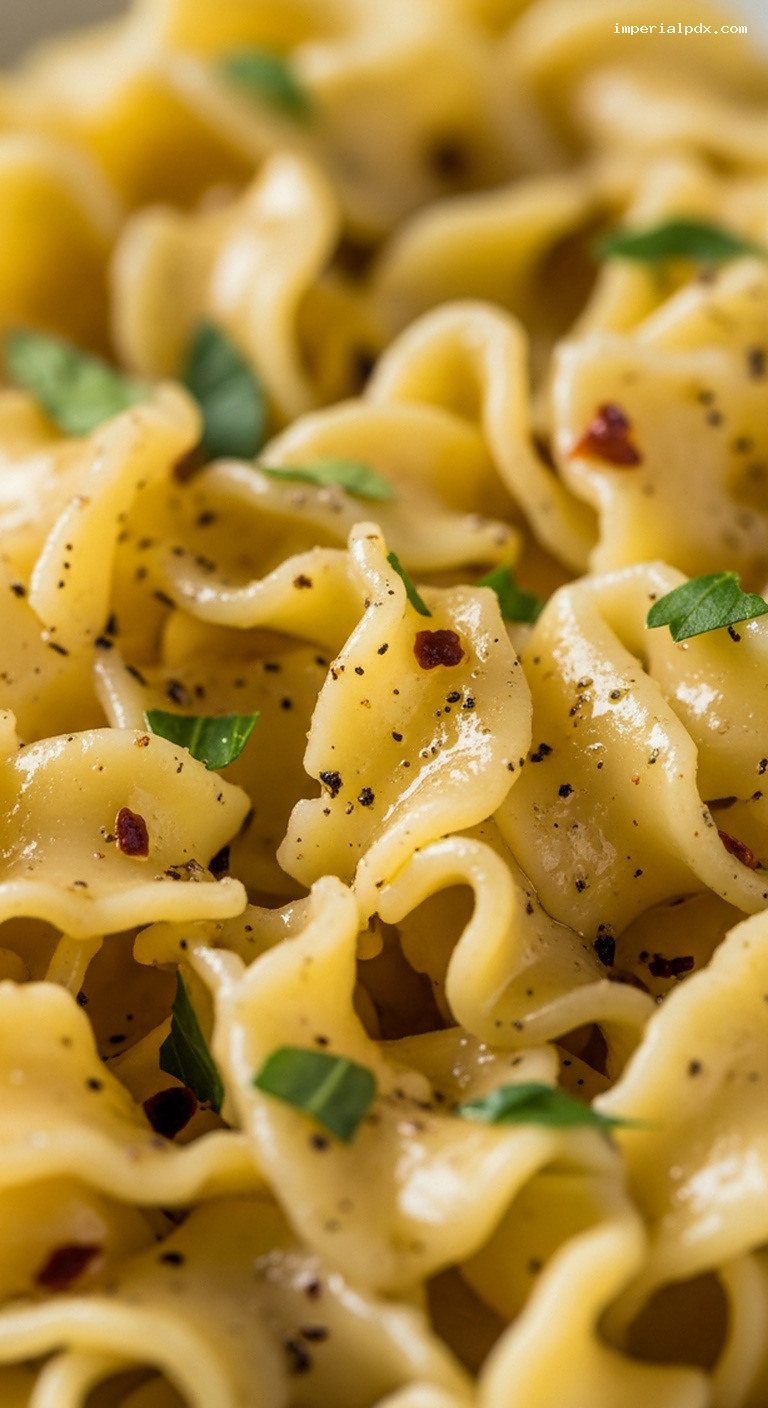 Turkish Buttered Village Noodles (Tereyağlı Erişte) – Closeup
