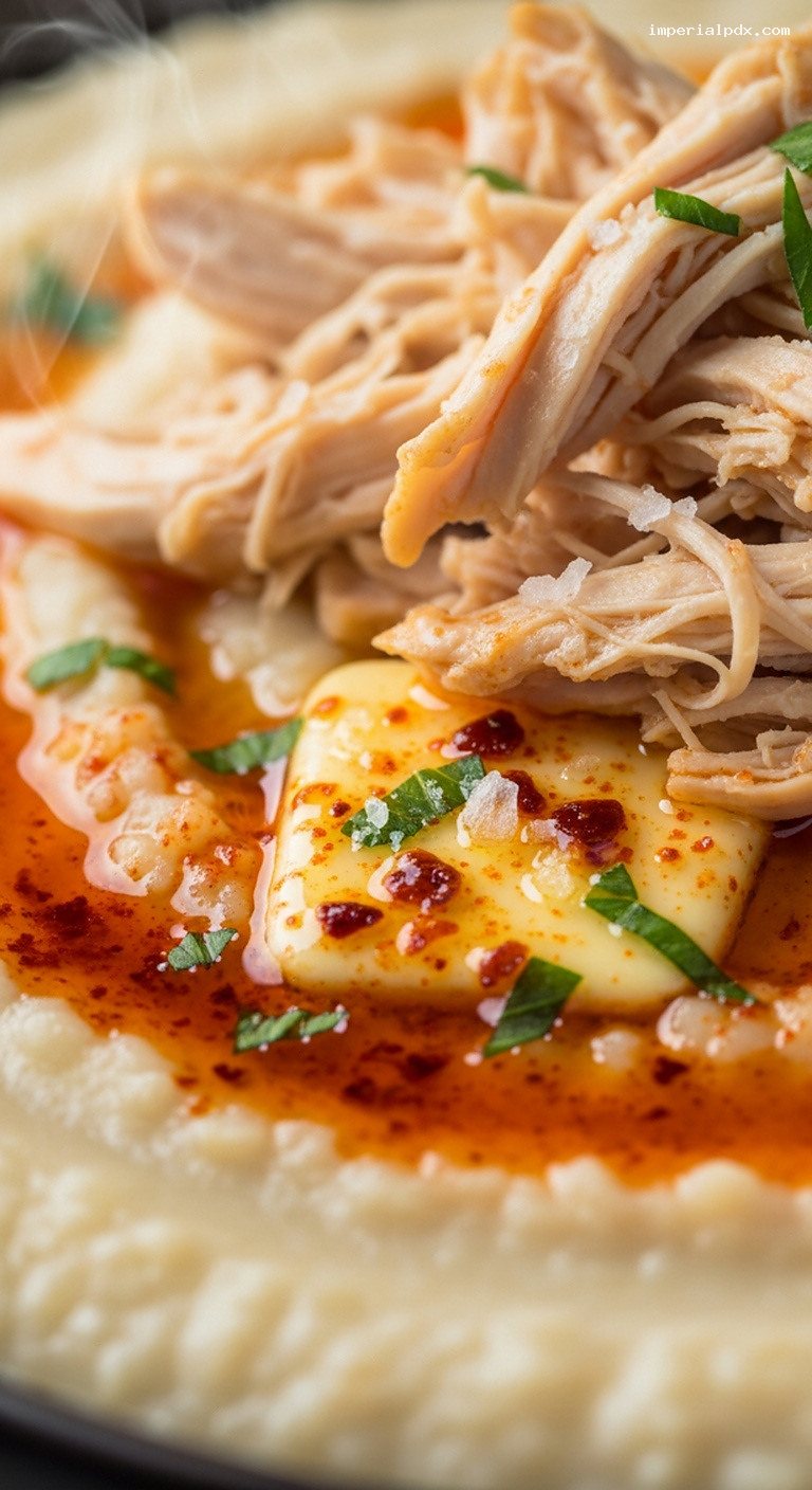 Turkish Keşkek: Creamy Wheat Mash With Sizzling Butter – Closeup