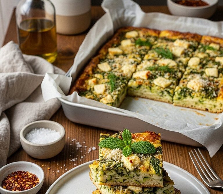 Turkish Oven-Baked Zucchini Fritter Squares