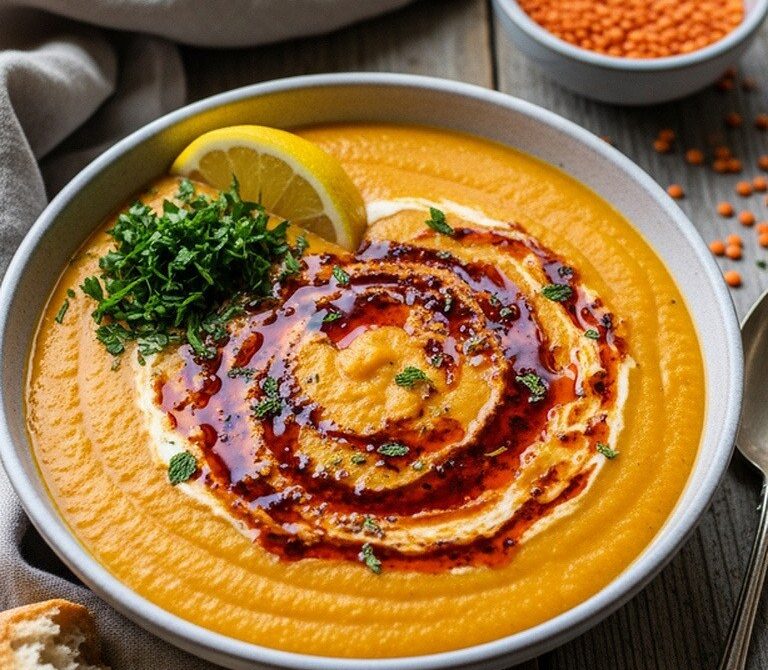 Turkish Red Lentil Comfort Soup With Spiced Oil