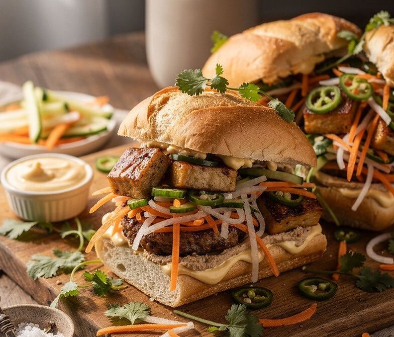 Vietnamese Banh Mi Sliders With Pork, Pickles, and Herbs
