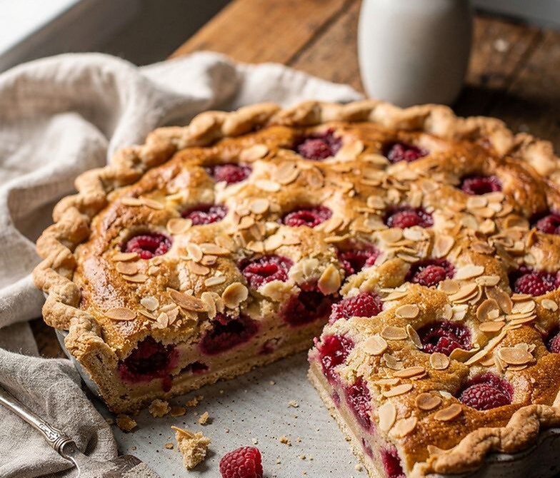 Almond Frangipane Raspberry Pie With Buttery Crust