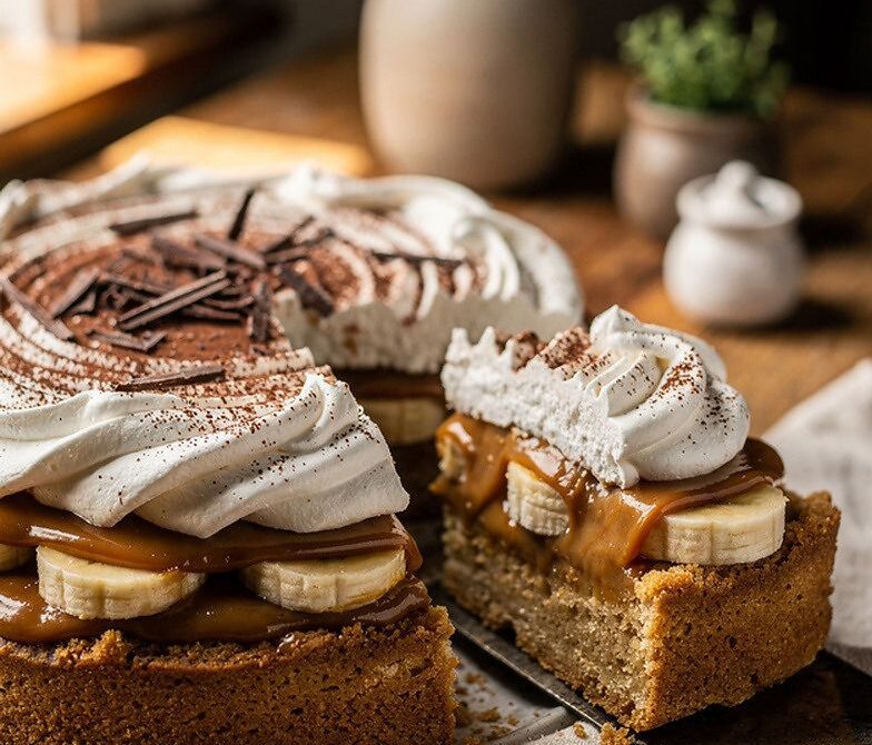 Banoffee Pie With Buttery Biscuit Crust and Whipped Cream