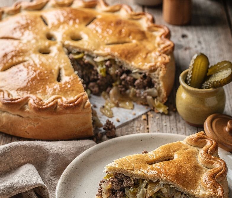 Bierock-Style Cabbage and Beef Pie