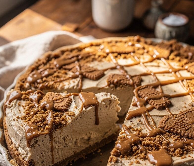 Biscoff Cookie Butter Pie with Whipped Cheesecake Filling