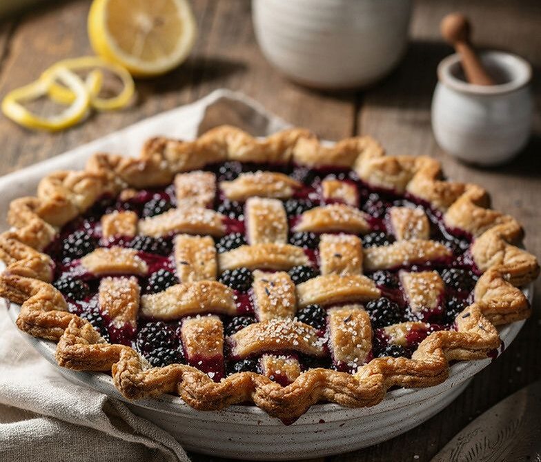 Blackberry Lavender Pie With Jammy Filling and Flaky Crust