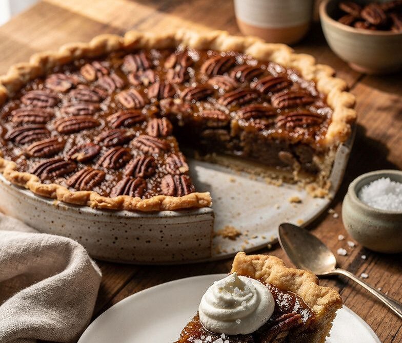 Bourbon Toasted Pecan Pie with Brown Sugar Custard