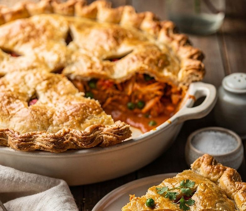 Butter Chicken Pot Pie With Flaky Crust