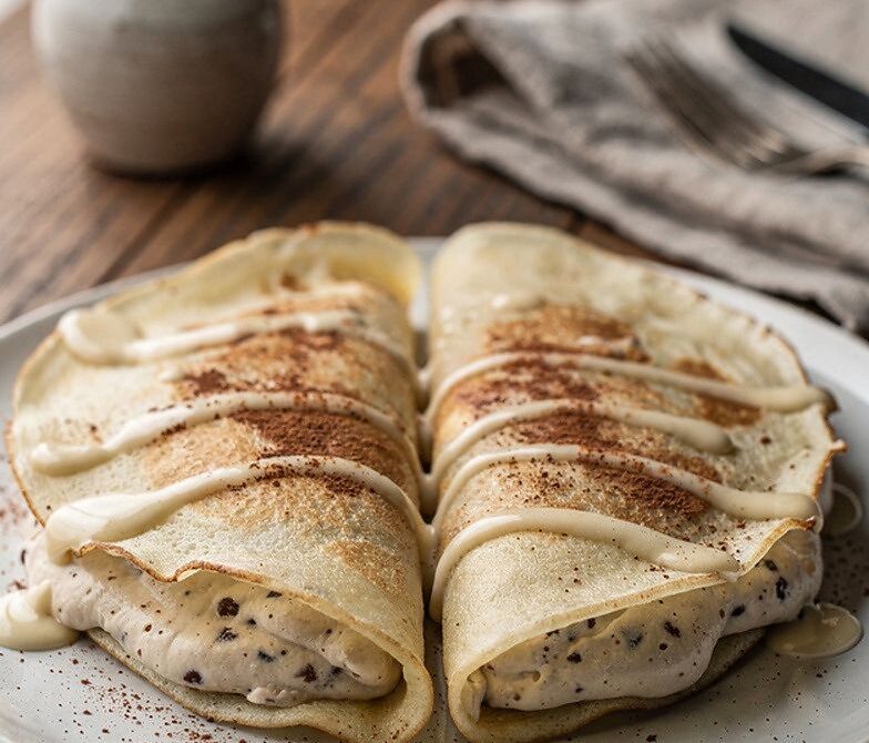 Chai-Spiced Cream Crepes With Vanilla Glaze
