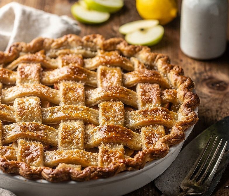 Classic Apple Pie With Lattice Crust and Spiced Filling