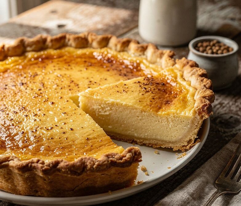 Classic Buttermilk Pie With Caramelized Custard Top