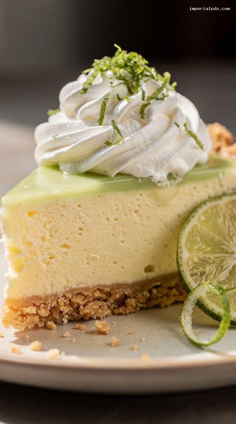 Classic Key Lime Pie With Graham Cracker Crust – Closeup