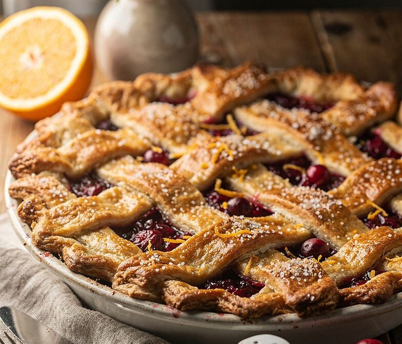 Cranberry Orange Pie with Sweet-Tart Zesty Filling