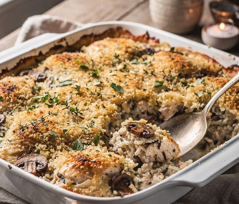 Creamy Chicken and Wild Rice Casserole Bake