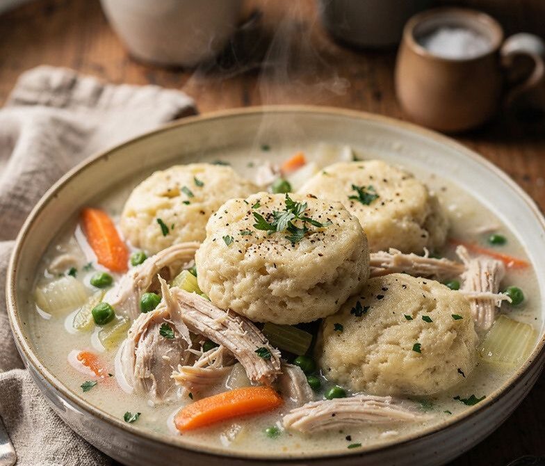 Creamy Farmhouse Chicken and Dumplings with Herb Drop Dumplings