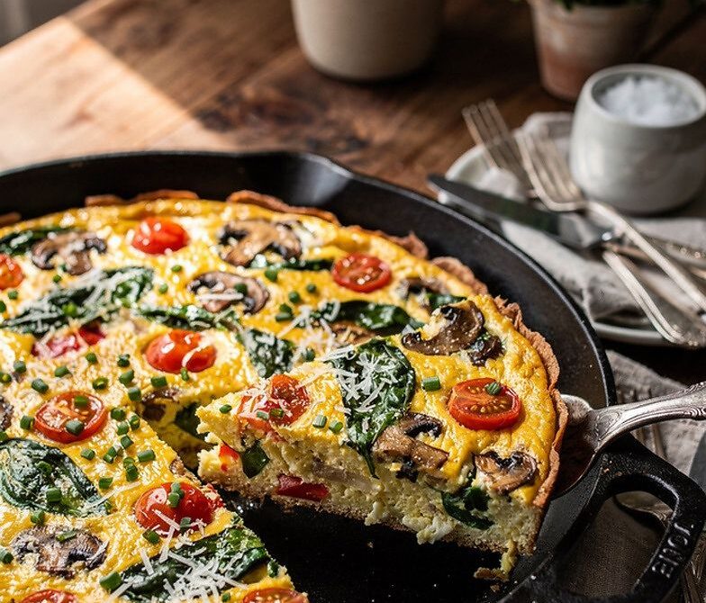 Farm Stand Vegetable Frittata With Greens, Peppers, and Herbs