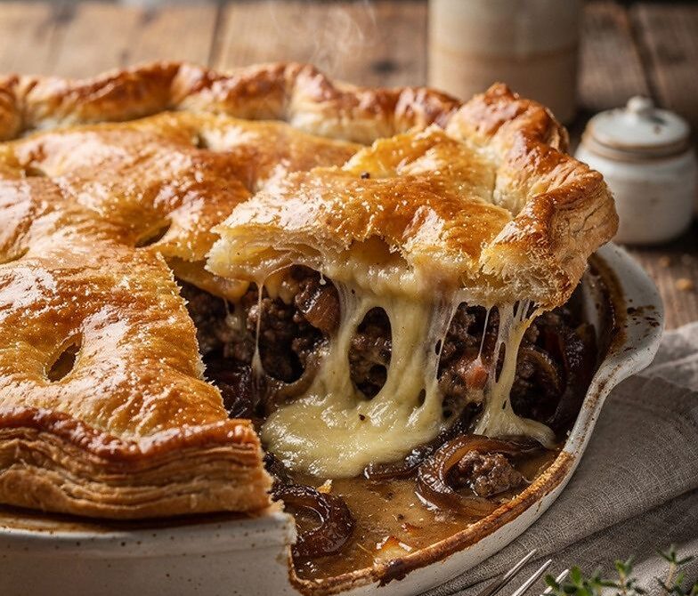 French Onion Soup Pie With Gruyère and Pastry Crust