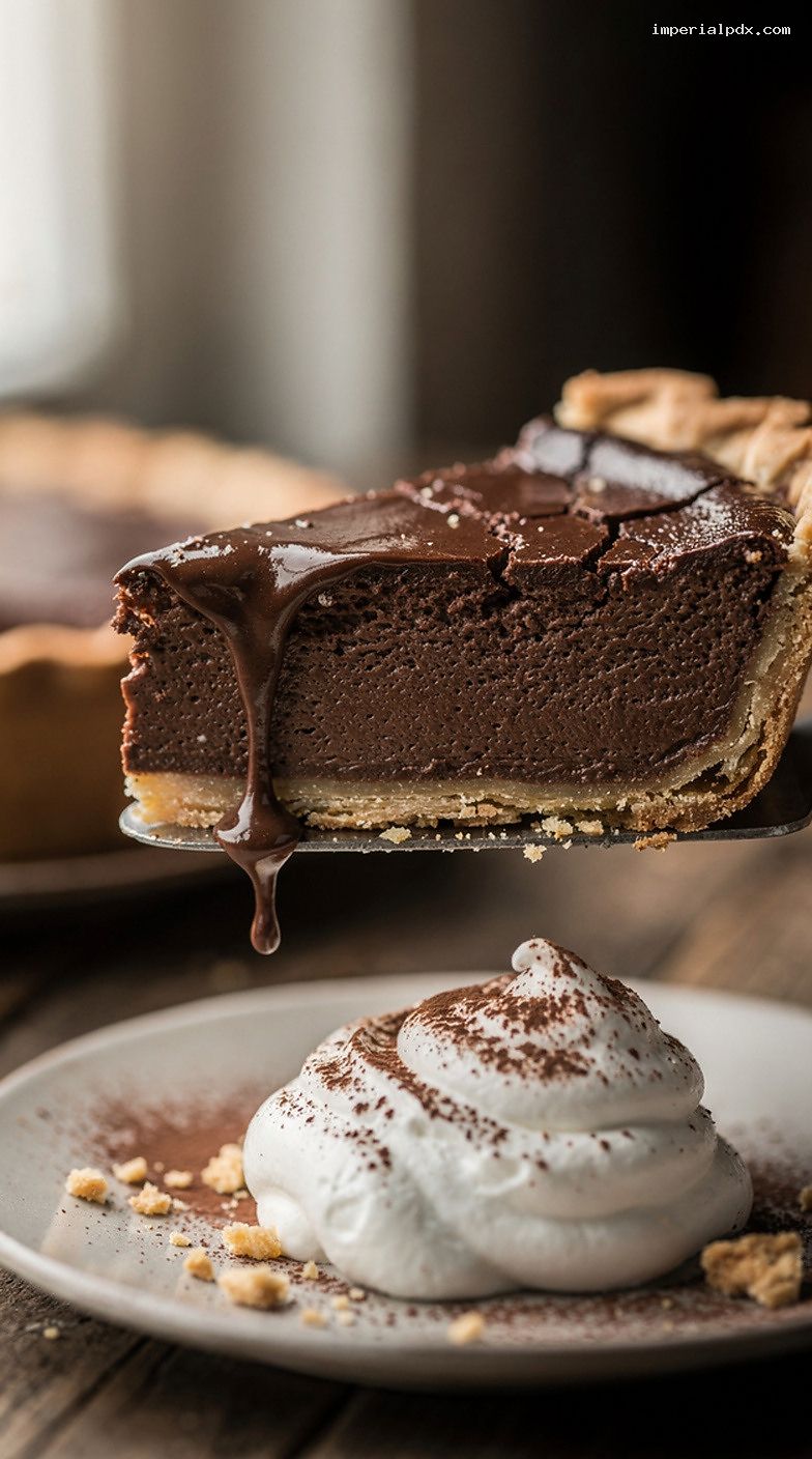 Fudgy Chocolate Chess Pie With Crackly Top – Closeup