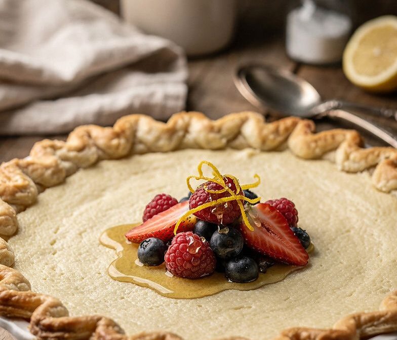 Honey Ricotta Pie With Lemon Zest and Vanilla