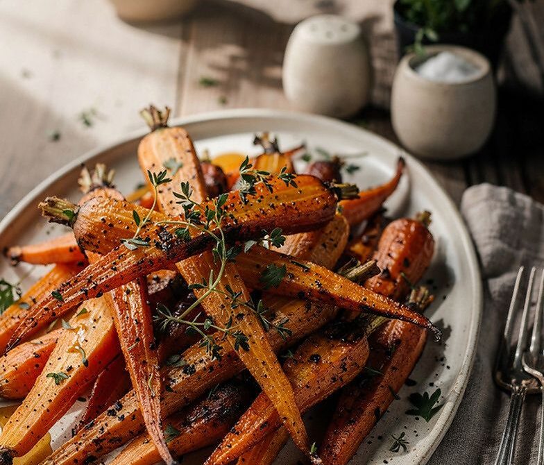Maple-Mustard Glazed Roasted Carrots and Parsnips