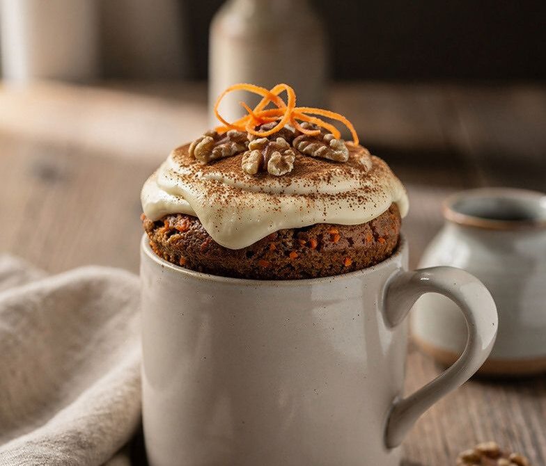 Microwave Carrot Cake Mug Cake With Cream Cheese Frosting