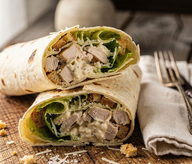 Microwave Chicken Caesar Wrap With Crouton Crunch