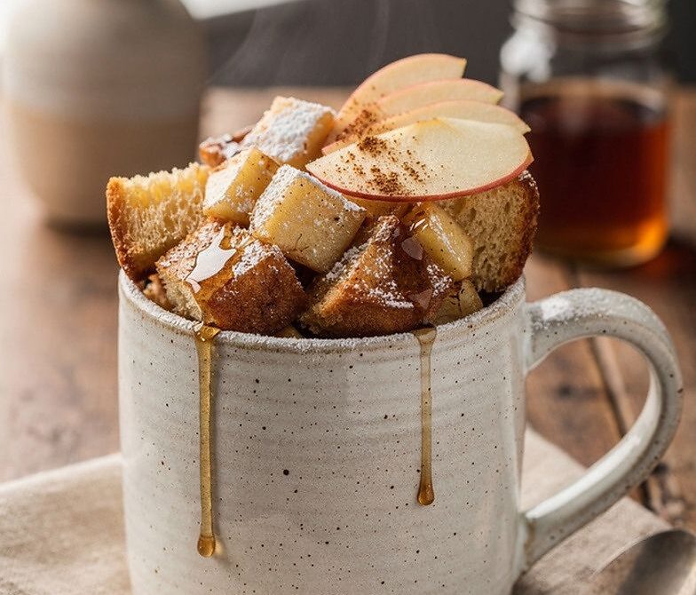 Microwave Cinnamon Apple French Toast Mug Cake
