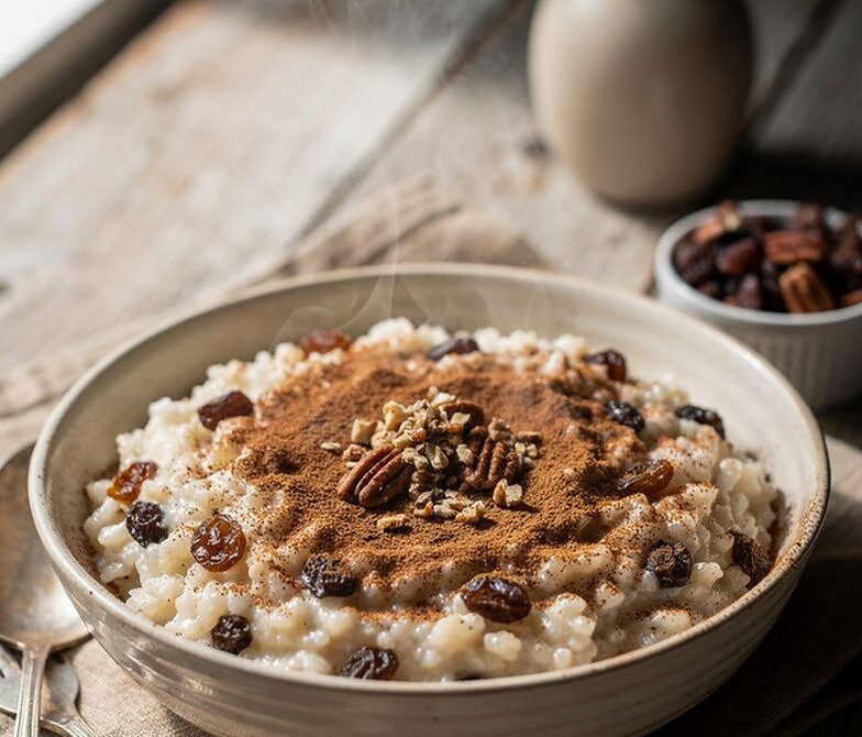 Microwave Cinnamon Rice Pudding With Vanilla and Raisins
