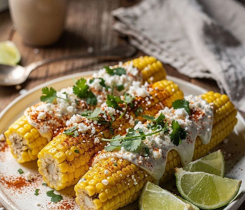 Microwave Elote-Style Corn on the Cob with Cotija and Lime
