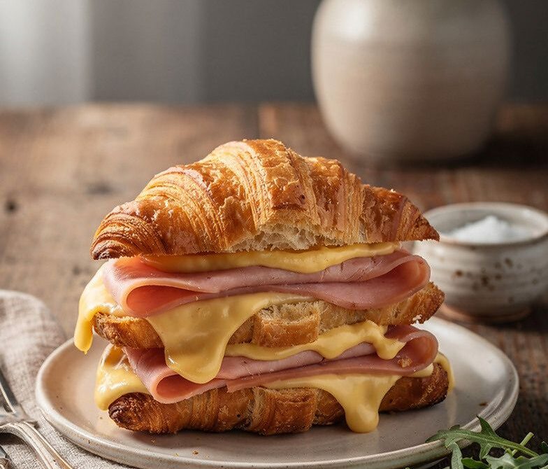 Microwave Ham and Swiss Croissant Melt with Dijon