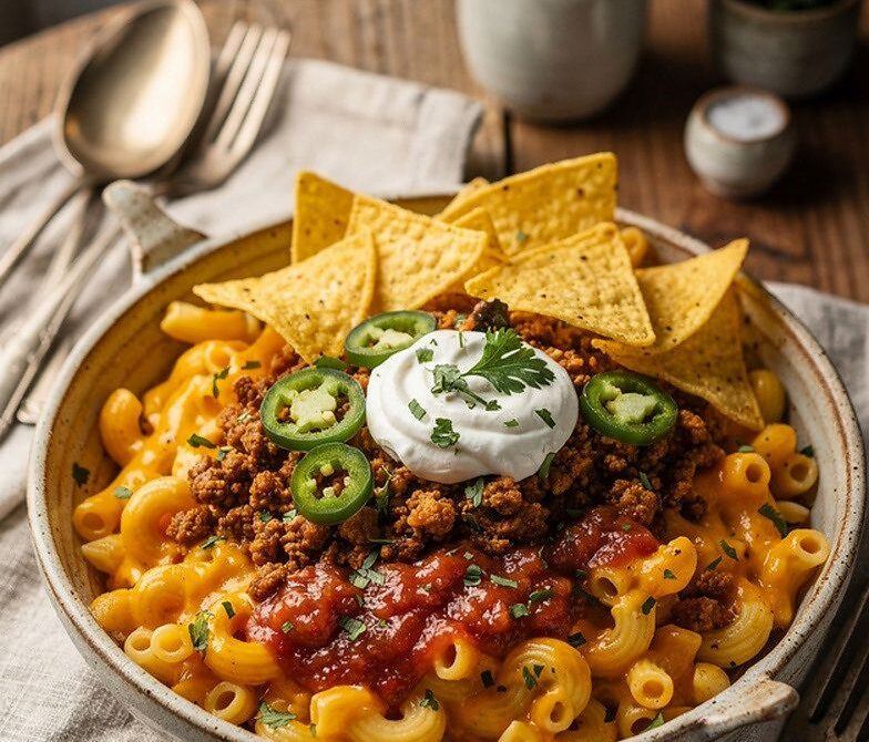 Microwave Loaded Nacho Mac and Cheese Bowl Recipe