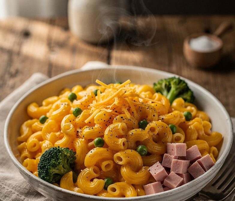 Microwave Mac and Cheese Bowl With Cheddar and Mustard