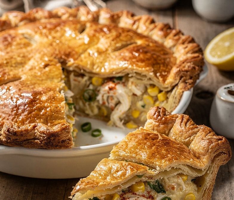 Old Bay Crab and Corn Pie with Scallions