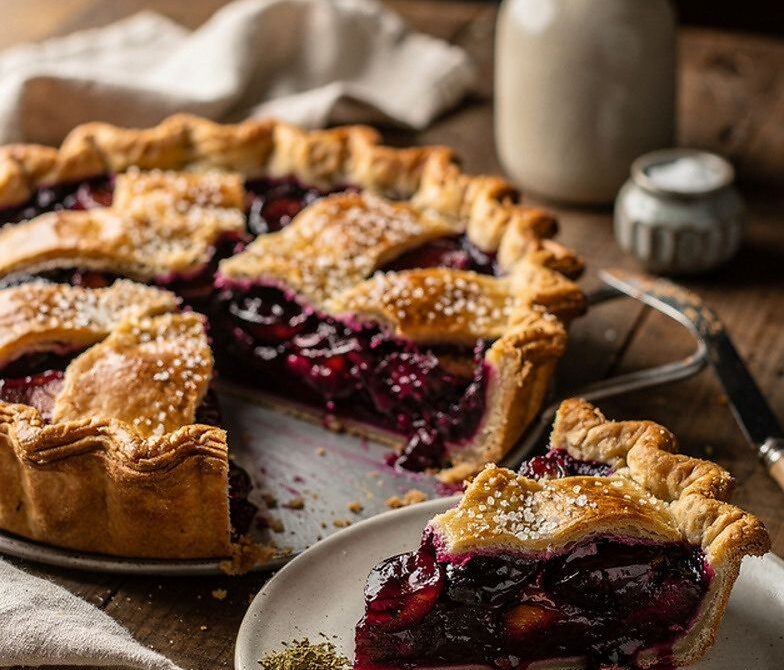 Plum and Cardamom Pie With Flaky Crust