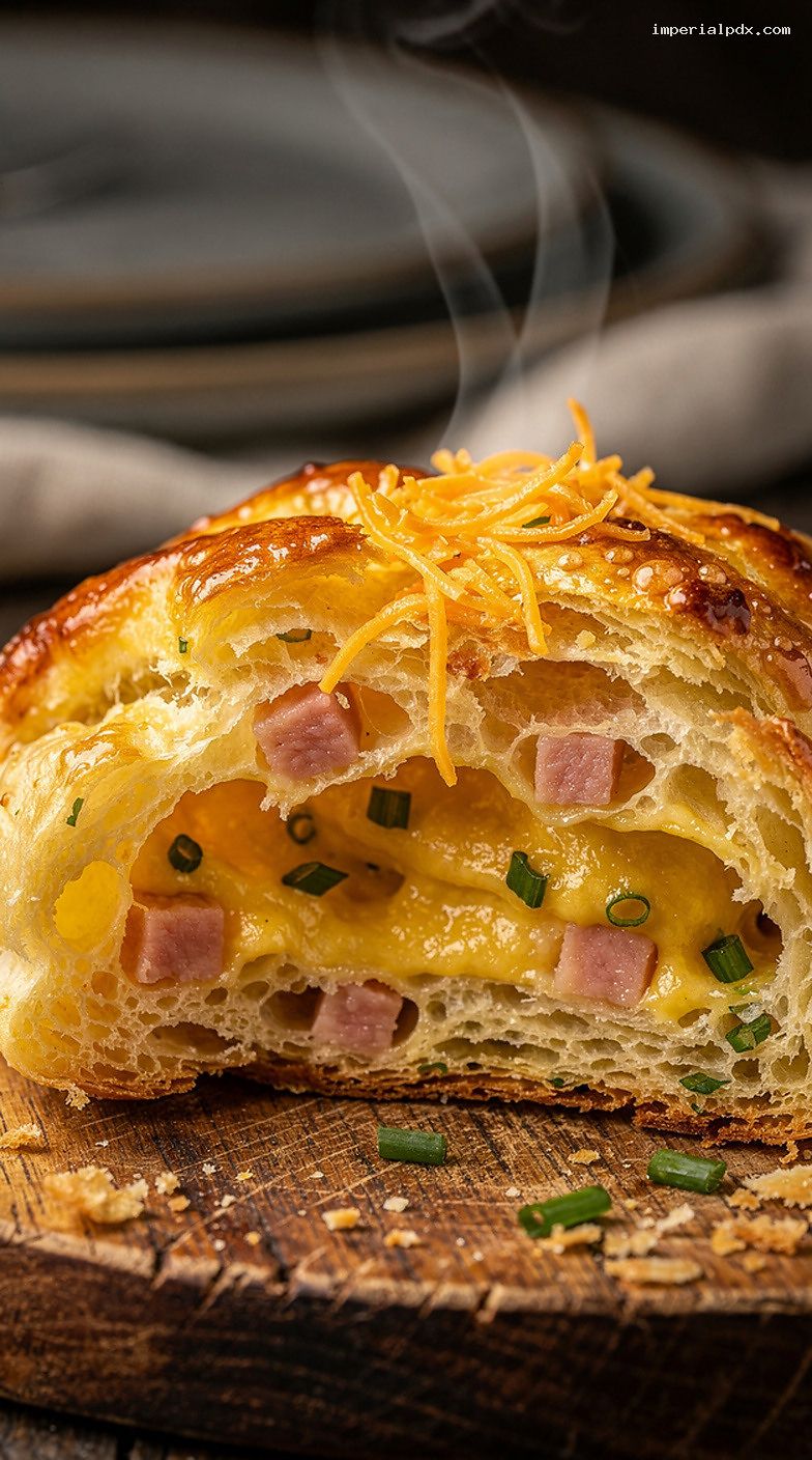 Savory Ham, Cheddar, and Chive Scones – Closeup